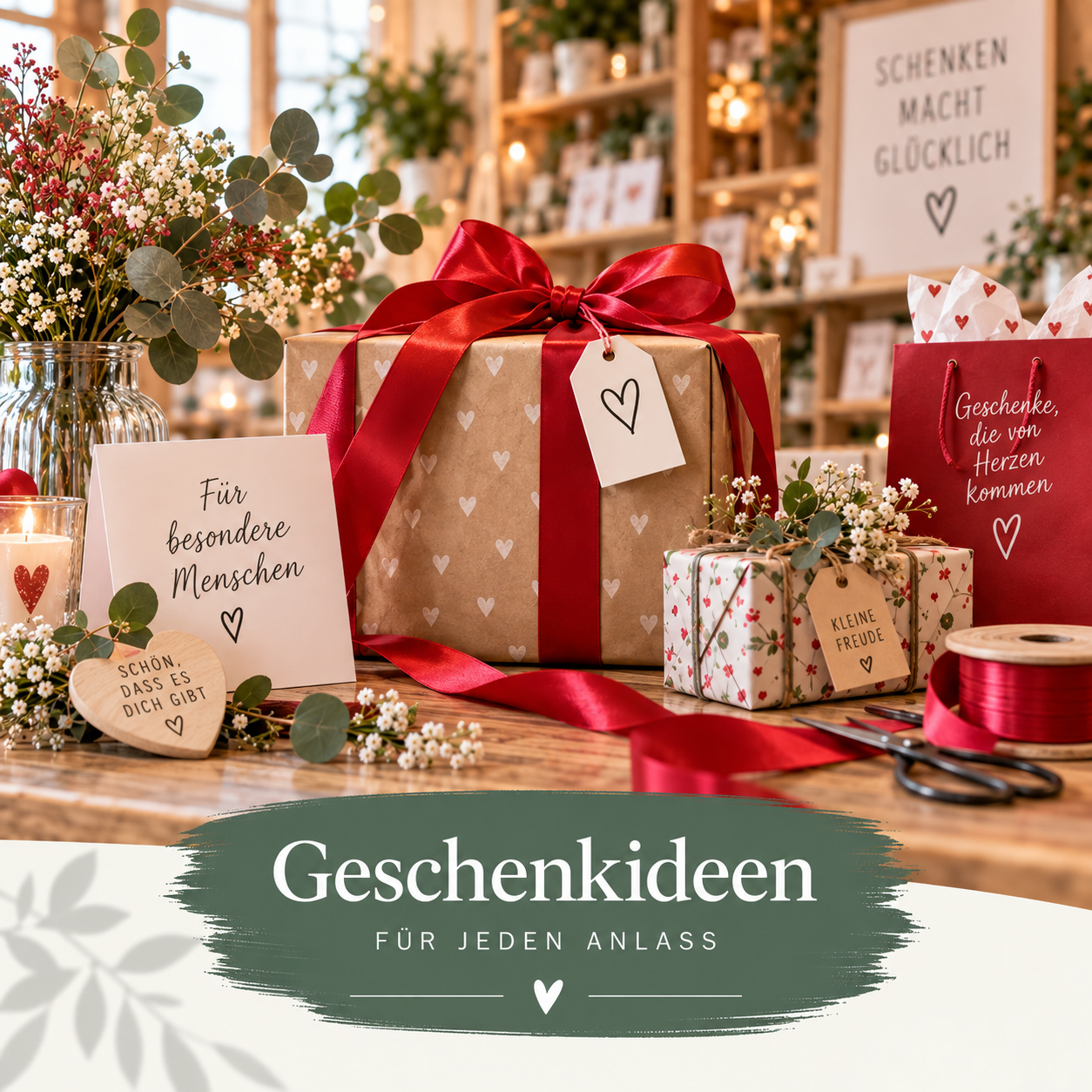 Liebevoll verpackte Geschenkideen und Wohnaccessoires