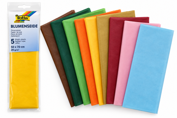 folia Blumenseide 50 x 70 cm, 20 g/m² – verschiedene Farben