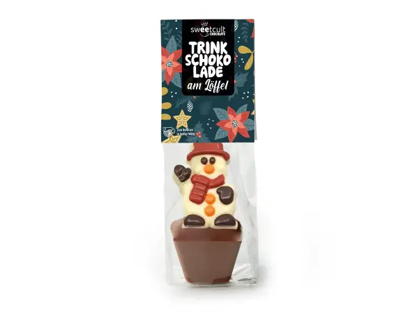 Sweet Cult Trinkschokolade am Löffel „Schneemann“ – 45 g