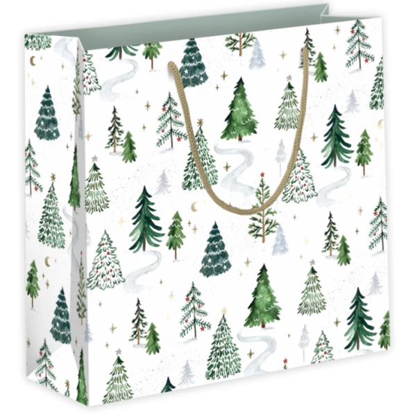 Geschenktüte groß „Wintertannen“ 26 × 10 × 25 cm – Grätz Verlag