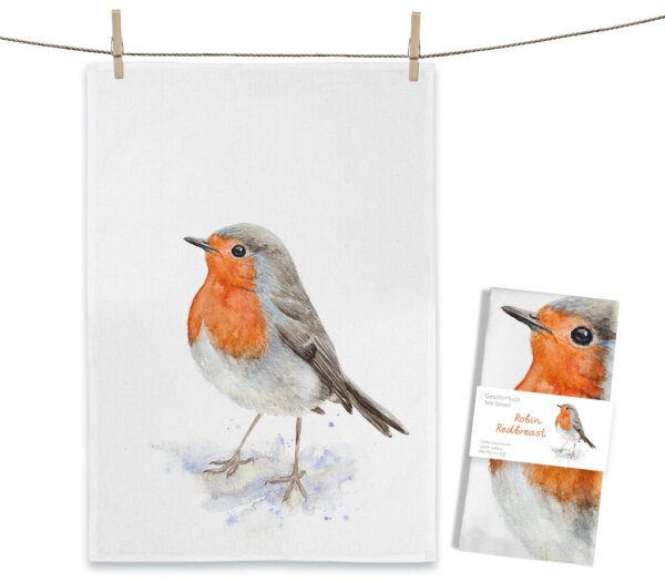 Maluu Geschirrtuch Robin Redbreast, 50 x 70 cm – Rotkehlchen