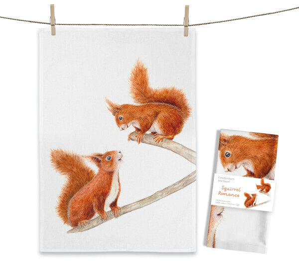 Maluu Geschirrtuch Squirrel Romance, 50 x 70 cm – Eichhörnchen