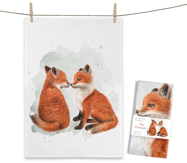 Maluu Geschirrtuch Fox Friends 50 × 70 cm – Fuchs-Motiv