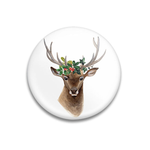 Maluu Dekomagnet Christmas Deer Ø 55 mm – Hirsch-Motiv