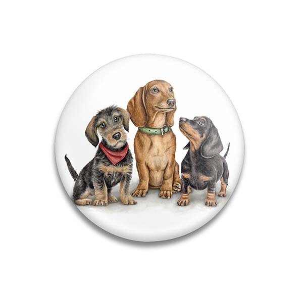 Maluu Dekomagnet Doxie Gang Ø 55 mm – Dackel-Motiv
