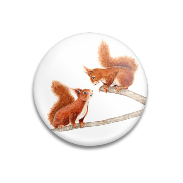 Maluu Dekomagnet Squirrel Romance Ø 55 mm – Eichhörnchen