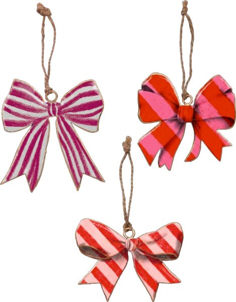 Die Spiegelburg Metall-Anhänger „Schleife“ rot/pink – Dekorative Weihnachten ca. 9 cm