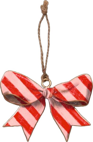 Die Spiegelburg Metall-Anhänger „Schleife Rosa/Rot“ – Dekorative Weihnachten ca. 9 cm