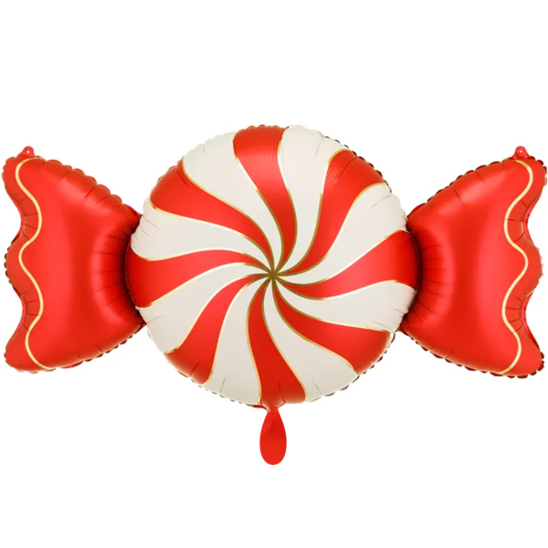 PartyDeco Folienballon Candy 113 × 54 cm – Beige/Rot
