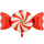 PartyDeco Folienballon Candy 113 × 54 cm – Beige/Rot