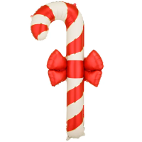 PartyDeco Folienballon Zuckerstange mit Schleife 131,5 cm...