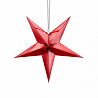 PartyDeco Papierstern 30 cm – Rot Metallic