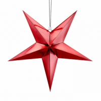 PartyDeco Papierstern 45 cm – Rot Metallic