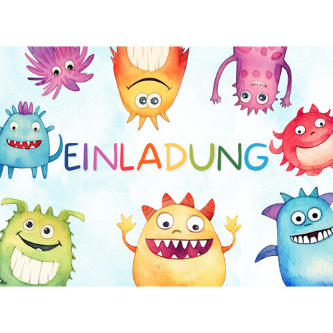 KOMMA³ Einladungskarten Kinder 10,5 × 14,8 cm – 6 Stück