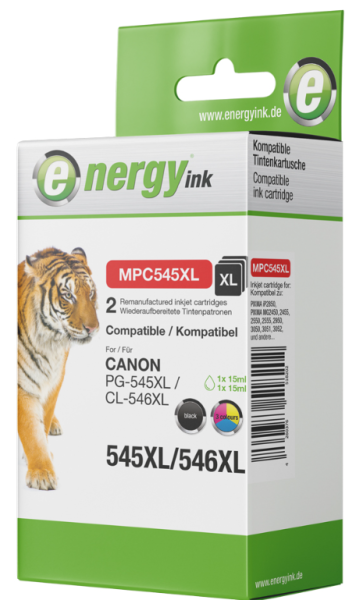 energy ink CB545 XL 2er Multipack – ersetzt Canon PG-545 XL & CL-546 XL