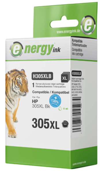 energy ink H305XLB Tintenpatrone Schwarz – ersetzt HP 305 XL / 3YM62AE