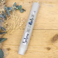 Kerzenonkel Stabkerze „Schön, dass es dich gibt“ 18 cm – Leinen