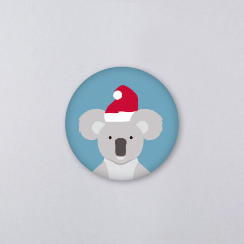 Kunst an Papier Magnet „Koala“ Ø 56 mm – Tiermotiv