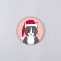 Kunst an Papier Magnet „Katze Xmas“ Ø...