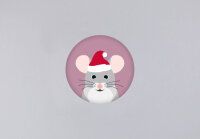 Kunst an Papier Magnet „Maus Xmas“ Ø...