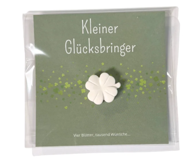 Wunderle Kleeblatt Glücksbringer – Kleines Glückskleeblatt für die Hosentasche