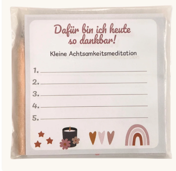 Wunderle Achtsamkeit Block Set – Dein Moment zum Innehalten mit 50 Blatt und Bleistift