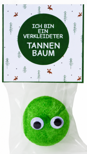 Wunderle Ich bin ein verkleideter Tannenbaum – Marshmallow 9 g mit Wackelaugen