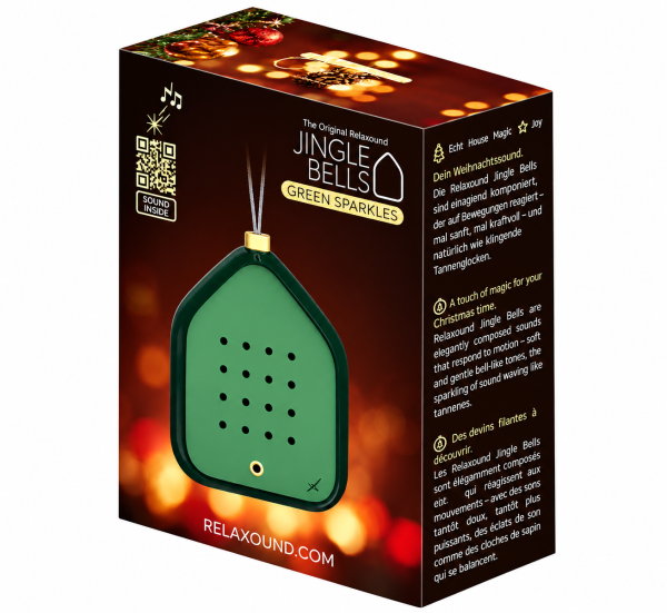 Relaxound Jingle Bells Green Sparkles – Klingender Weihnachtsbaumschmuck mit Bewegungssensor Grün