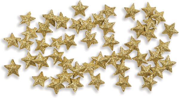 Riffelmacher & Weinberger Streudeko Sterne Gold – 50 Stück, 1,5 cm