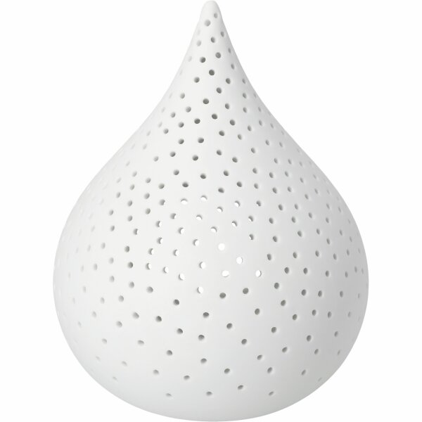 räder Teelichthalter Wassertropfen, 15 cm – Weiß, Porzellan