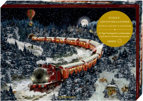 Coppenrath Puzzle-Adventskalender „Weihnachtsexpress“ – Barbara Behr, 1000 Teile
