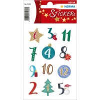 HERMA Adventskalenderzahlen 1–24 Weihnachts-Symbole...