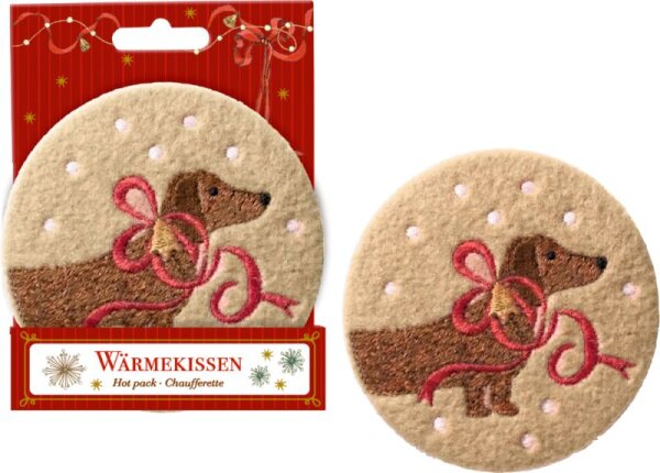 Die Spiegelburg Wärmekissen Dackel – Beige, Festliche Weihnachten