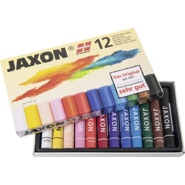 JAXON &Ouml;lpastellkreiden, 12 Farben &ndash; 11 &times; 70 mm