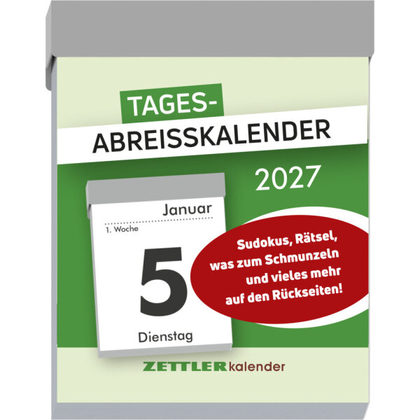 ZETTLER Tagesabrei&szlig;kalender M 2027, 5,5 &times; 7 cm &ndash; 1 Tag/Seite