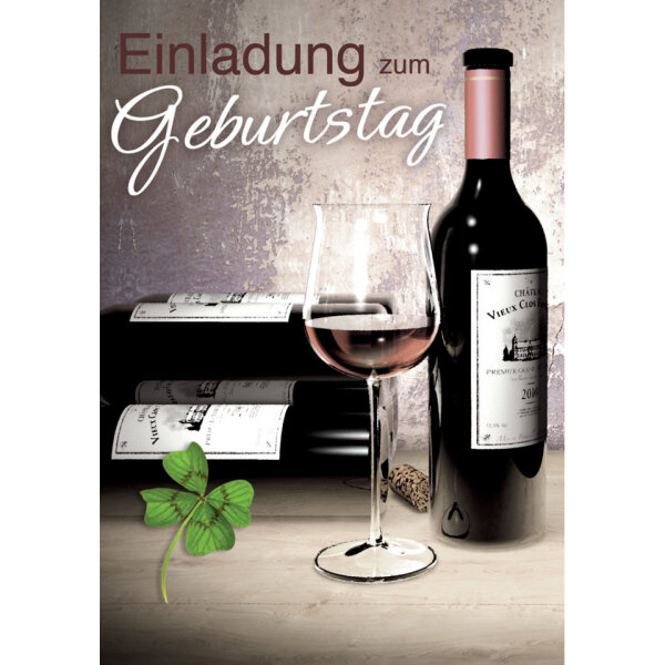 KOMMA³ Einladungskarten Geburtstag 11,5 × 16,5 cm – 5 Stück