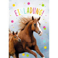 KOMMA³ Einladungskarten Kindergeburtstag Pferde 11,5...