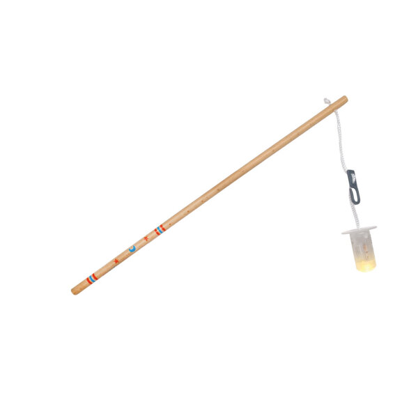 TIB Laternenstab aus Holz mit LED, 30 cm – Braun