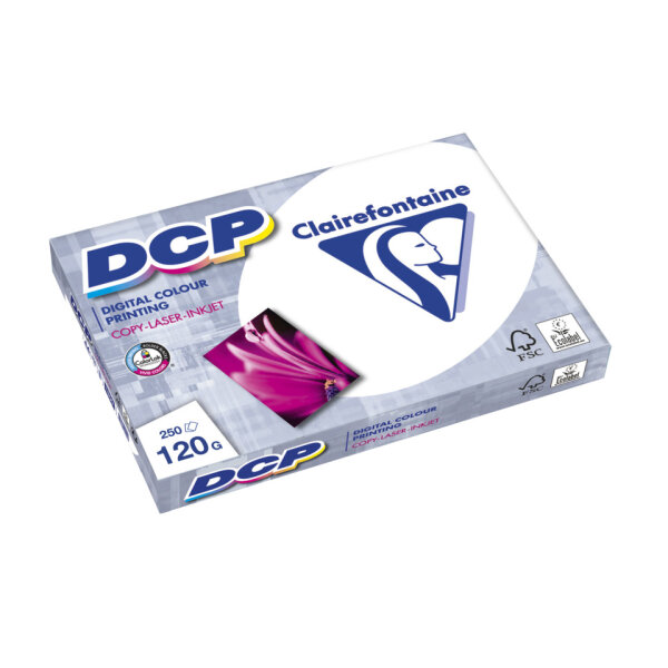 Clairefontaine DCP Farblaserpapier A4, 120 g/m² – hochweiß, 250 Blatt