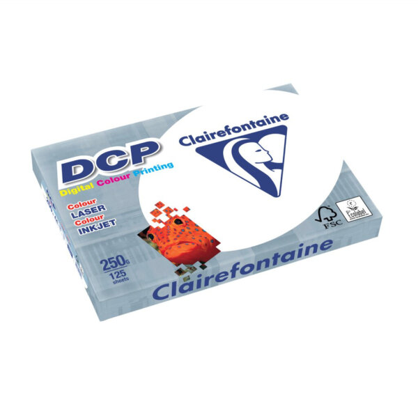 Clairefontaine DCP Farblaserpapier A4, 250 g/m² – hochweiß, 125 Blatt