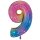 XXL &ndash; Zahlenballon 9 &ndash; Colourful Rainbow
