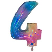 XXL &ndash; Zahlenballon 4 &ndash; Colourful Rainbow