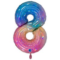 XXL &ndash; Zahlenballon 8 &ndash; Colourful Rainbow