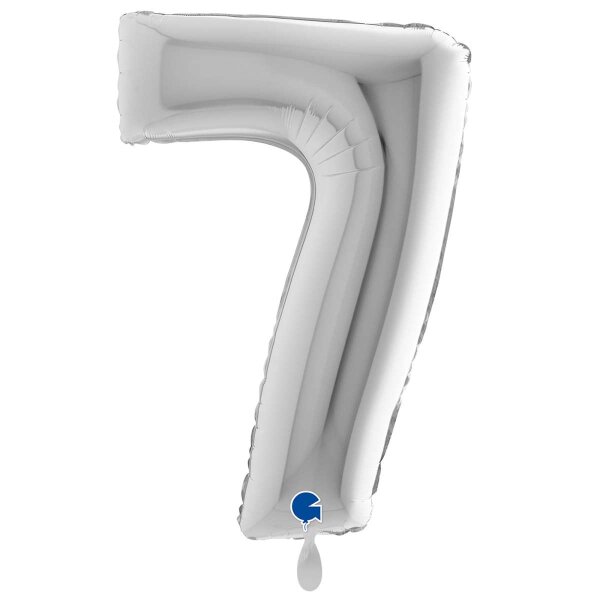 XXL &ndash; Zahlenballon 7 &ndash; Silver