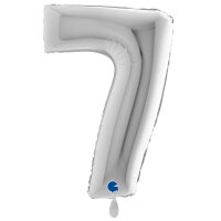 XXL &ndash; Zahlenballon 7 &ndash; Silver