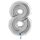 XXL &ndash; Zahlenballon 8 &ndash; Silver
