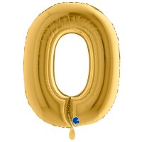 XXL &ndash; Zahlenballon 0 &ndash; Gold