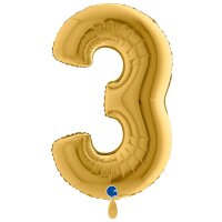 XXL &ndash; Zahlenballon 3 &ndash; Gold
