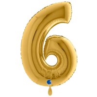 XXL &ndash; Zahlenballon 6 &ndash; Gold