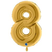 XXL &ndash; Zahlenballon 8 &ndash; Gold